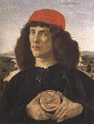 Sandro Botticelli Portrait of a Youth with a Medal (mk36) oil painting